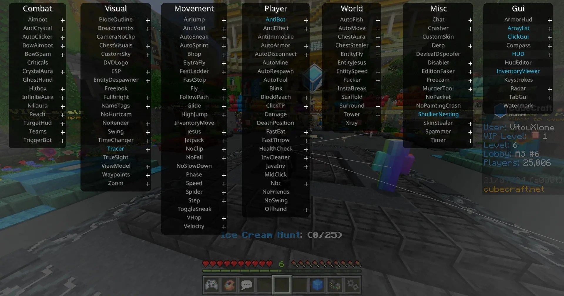 Icvhack find your favorite minecraft hack clients here